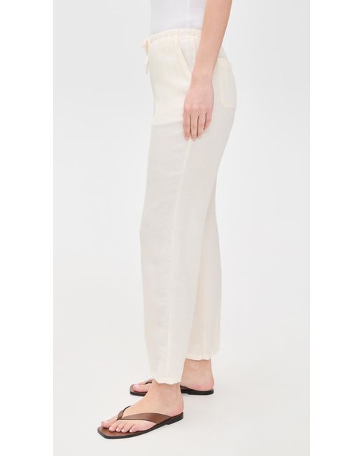 Marine Layer White Linen Drawstring Pants
