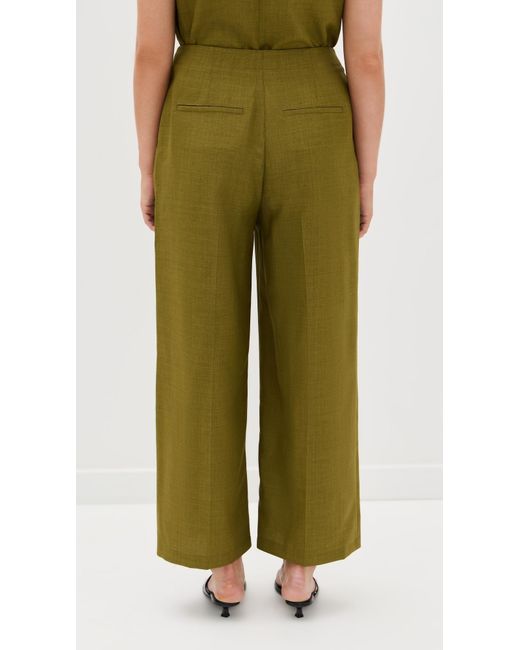 Theory Green Deep Pleat Pants