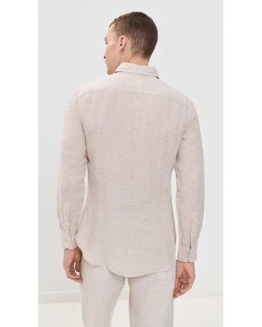 Fedeli Natural Nick Linen Button Down Shirt for men