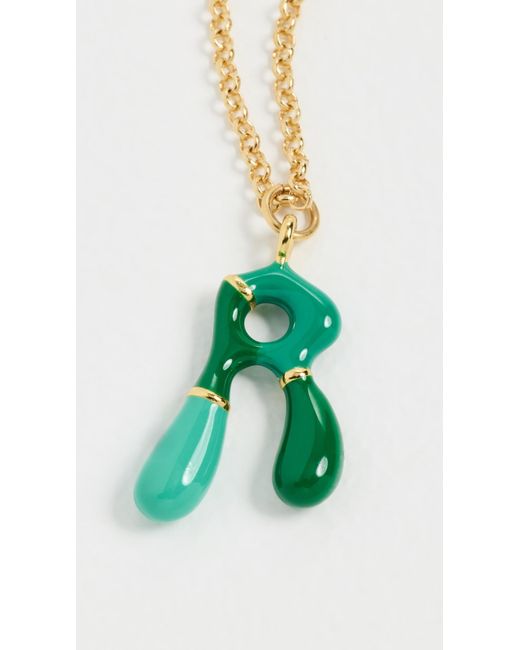 Mayamar White Enamel Initial Necklaces