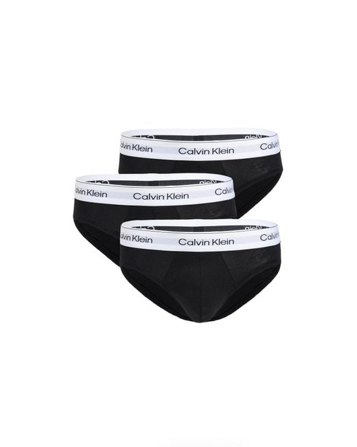 Calvin Klein Black Icon Cotton Stretch Briefs 3 Pack for men