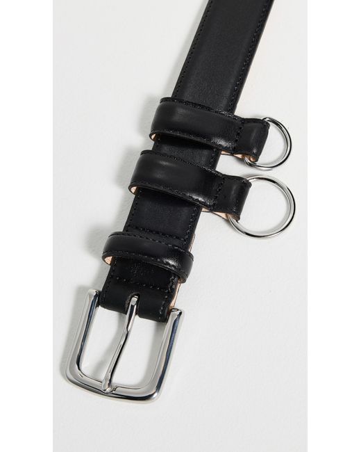 Tibi Black Classic Ring Hardware Leather Belt