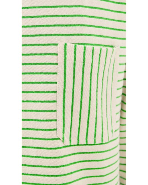 ASKK NY Green Easy Striped Pullover