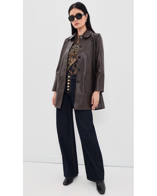Ba&sh Black Madie Leather Coat