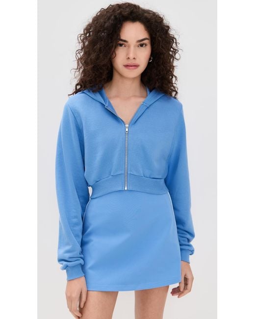 Alo Yoga Sweet Escape Zip Up Hoodie in Blue | Lyst