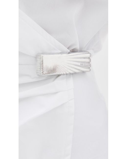 The Attico White V Neck Blouse