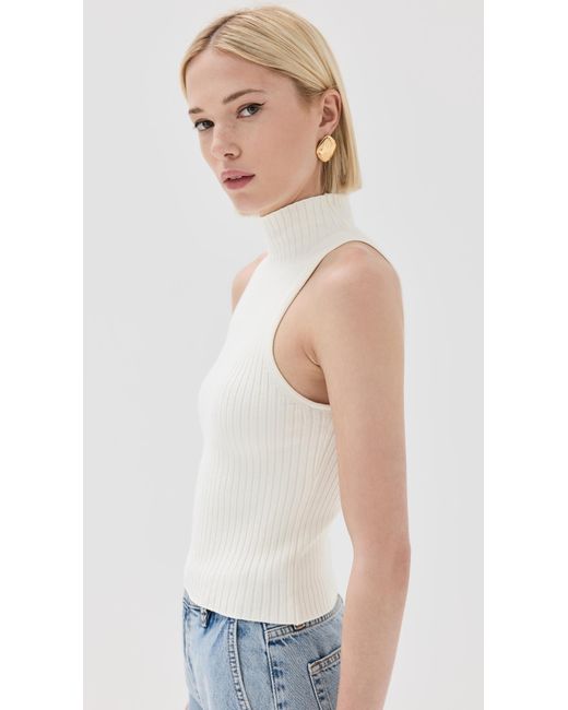 Reformation White Tauah Ribbed Sweater Tank