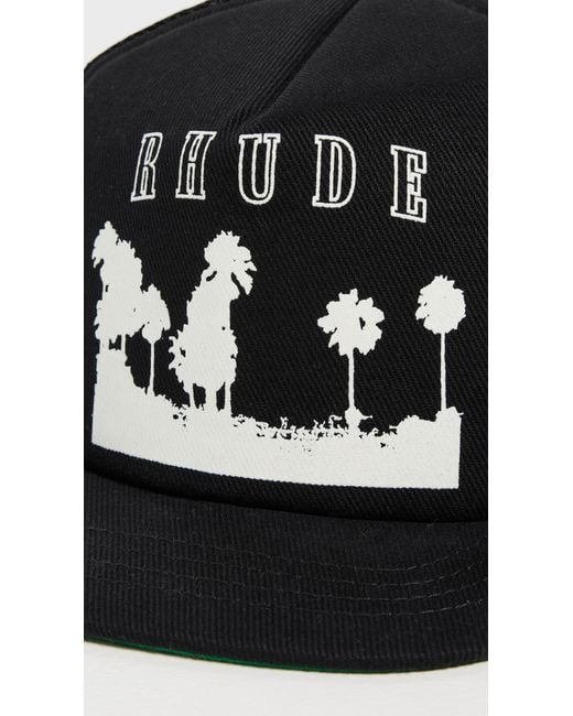 Rhude Black Thousand Palms Trucker Hat for men