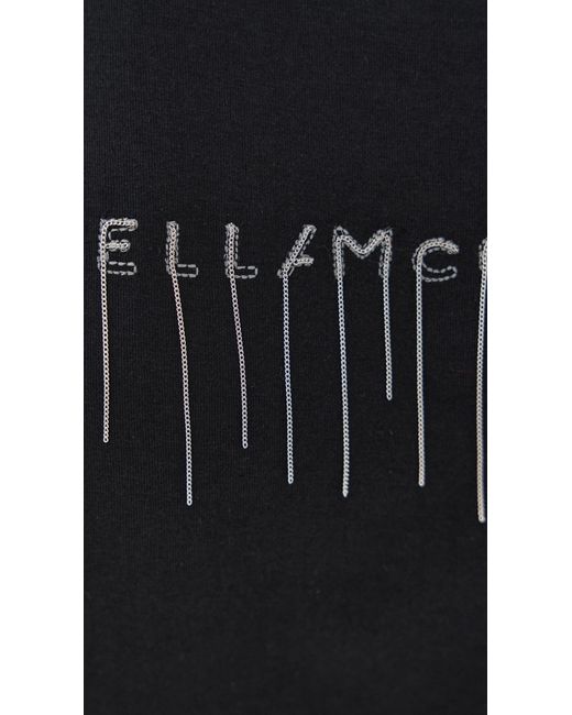 Stella McCartney Black Embroidered Stella Logo T-Shirt