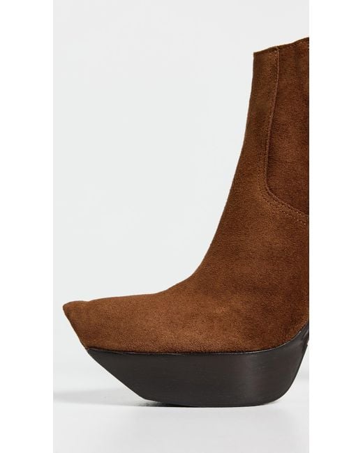R13 Brown Pointy Toe Platform Heel Boots