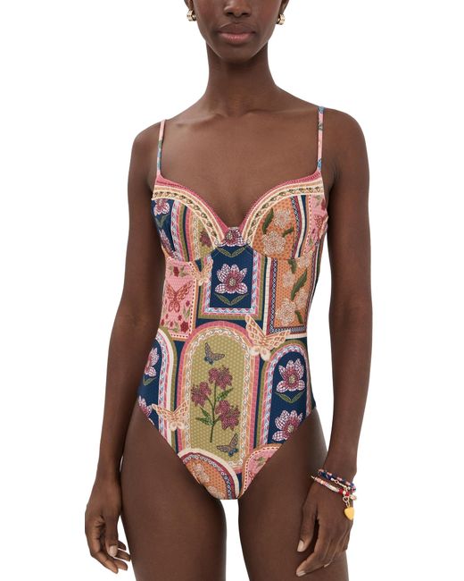 Agua Bendita Multicolor Fiore Petra Handmade Underwire One Piece