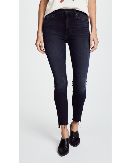 Mother Blue The Stunner Zip Two Step Fray Jeans