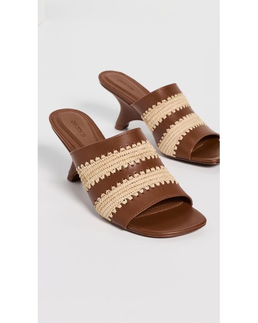 Jonathan Simkhai Multicolor Shadow Mule Raffia Sandals