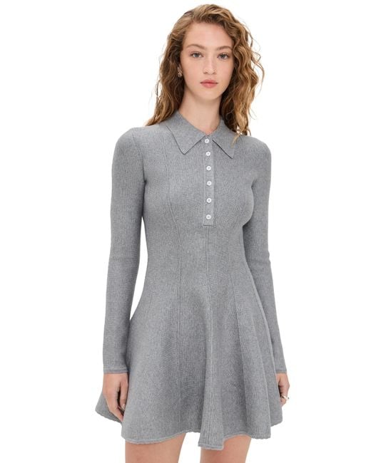 Fleur du Mal Henley Flared Corset Dress in Gray | Lyst