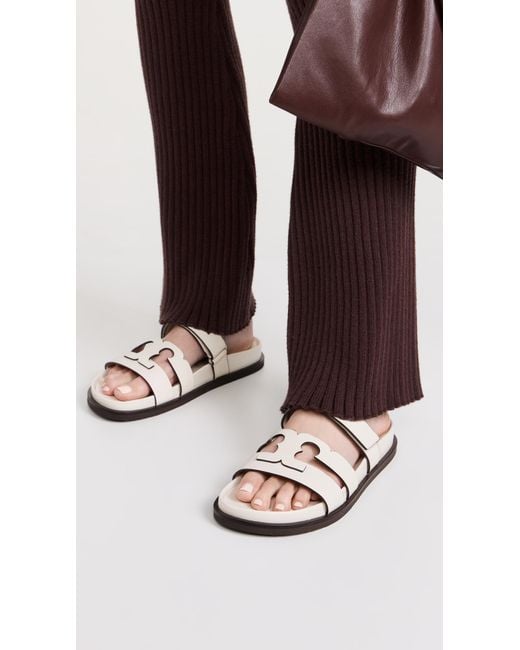 Tory Burch White T Slides