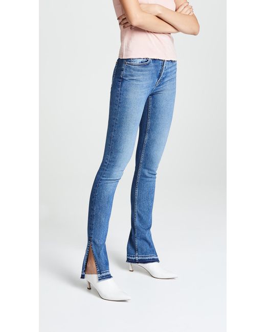 Cotton Citizen Blue High Split Jeans