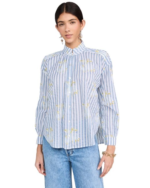 Alix Of Bohemia Blue Kiki Magnolia Stripe Shirt