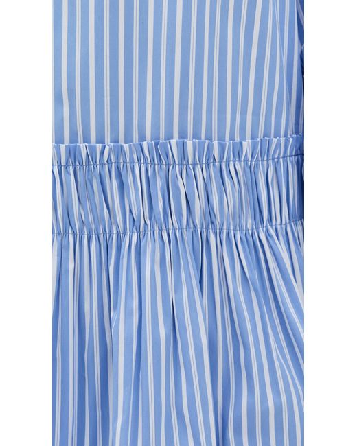 English Factory Blue Stripe Balloon Mini Dress