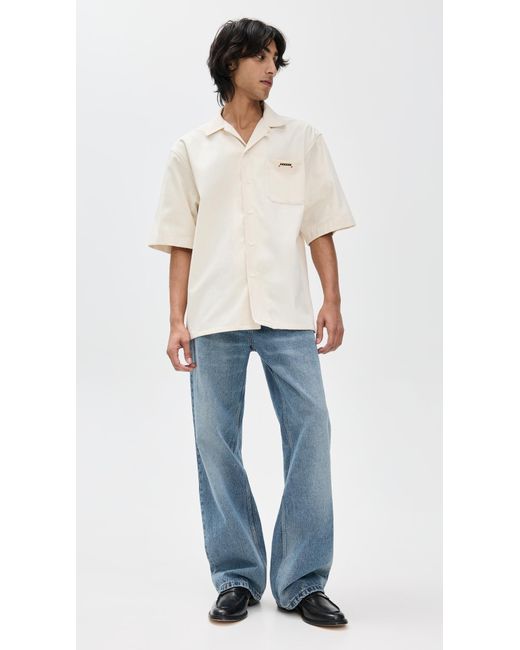 Marni Natural Light Denim Bowling Shirt for men