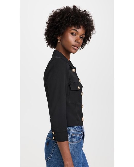 L'Agence Black Kumi Croppd Fitted Jacket
