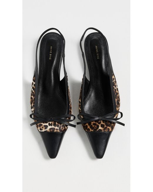 Anine Bing Black Zoey Slingback Heels