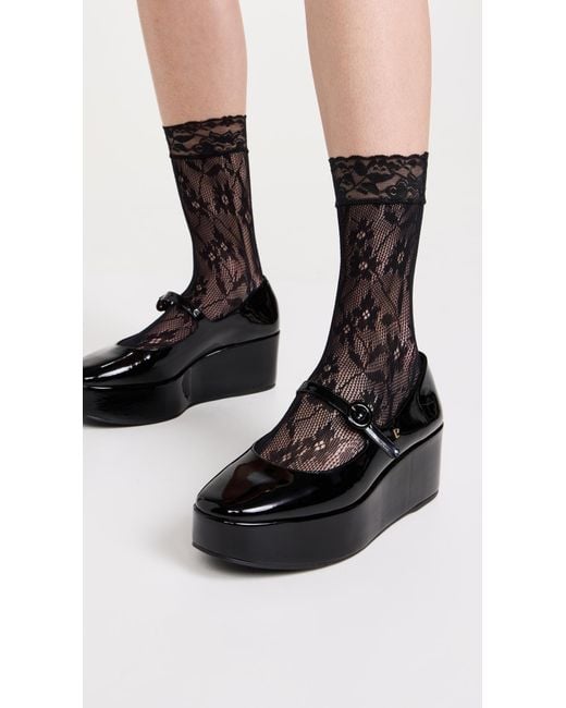 Stems Black Floral Fishnet Socks
