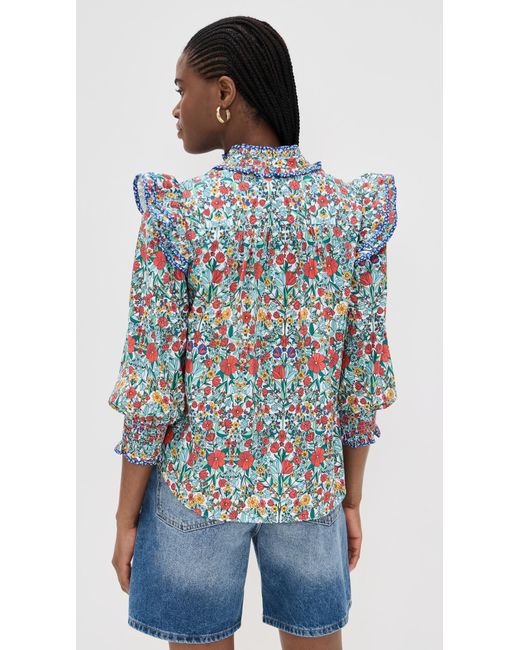 Shoshanna Blue Bevil Top