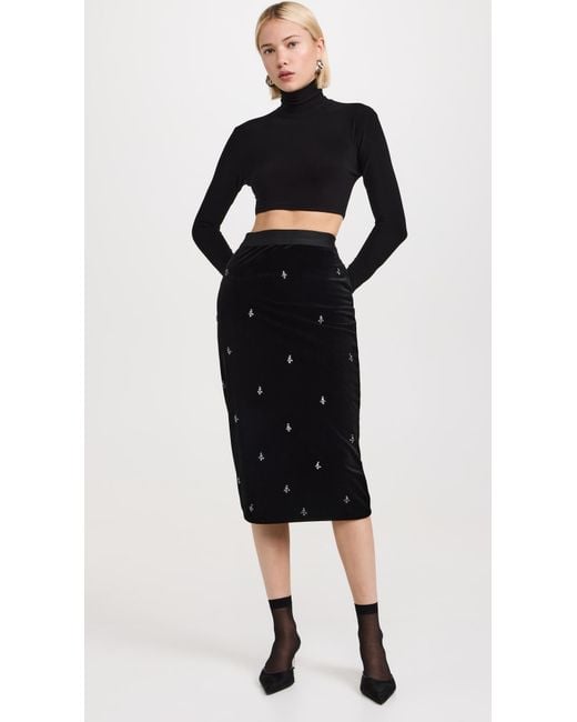 Le Superbe Black Embellished Liza Skirt