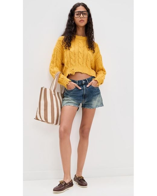 Denimist Orange Boxy Cable Sweater