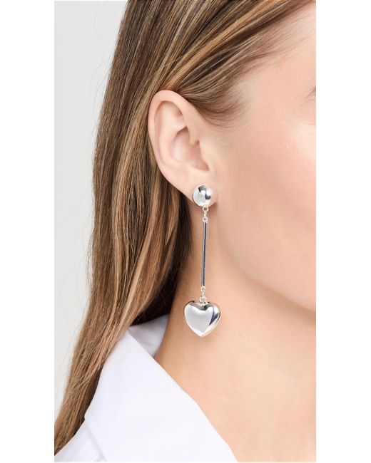 Shashi White Heart Bar Drop Earrings