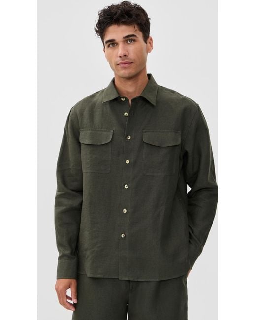 De Bonne Facture Black Two Pocket Overshirt for men
