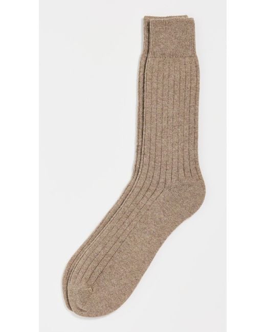 NN07 Natural Wool Cashmere Rib Socks for men