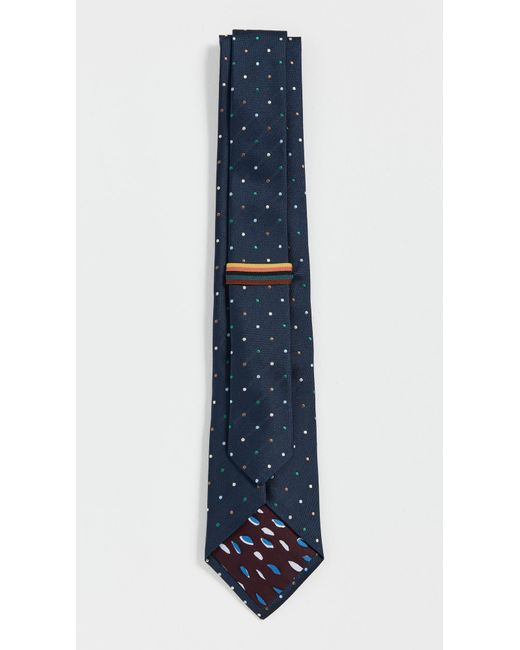 Paul Smith Blue Polka Silk Tie for men