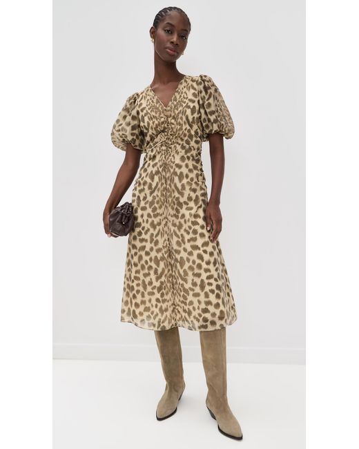claude midi dress Khaite Claude Pleated Ruffle Strapless Midi Dress