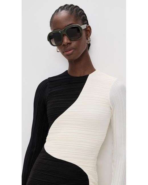 Dries Van Noten Black Round Sunglasses