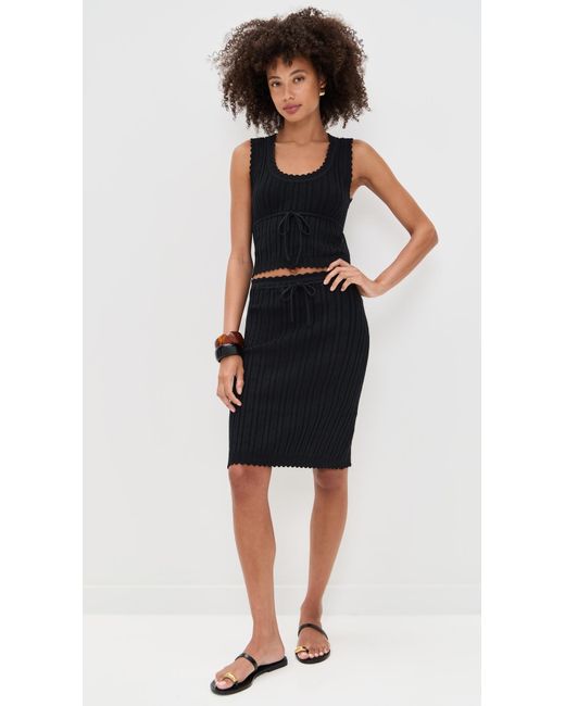 Reformation Black Erin Cotton Sweater Set