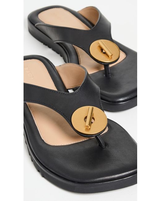 Jonathan Simkhai Black Asher Washer Leather Thong Sandals