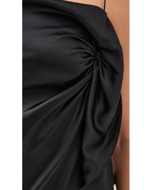Christopher Esber Black Cusco Silk Drape Cami Dress