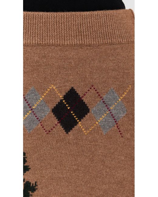 Monse Natural Mixed Fair Isle Midi Skirt