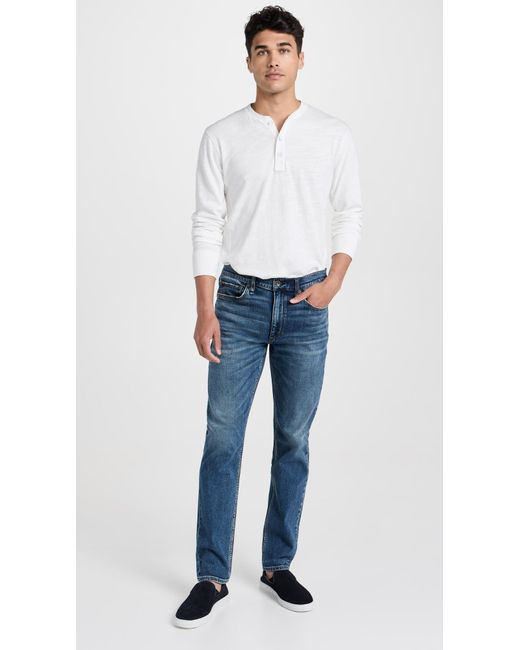 Rag & Bone White Long Sleeve Classic Henley for men