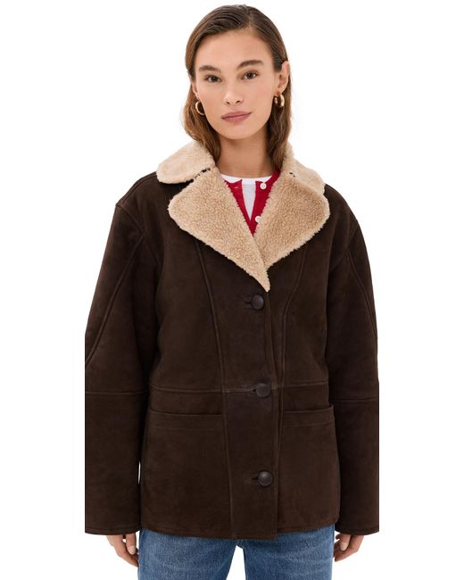 Reformation Black Veda Luca Suede Jacket
