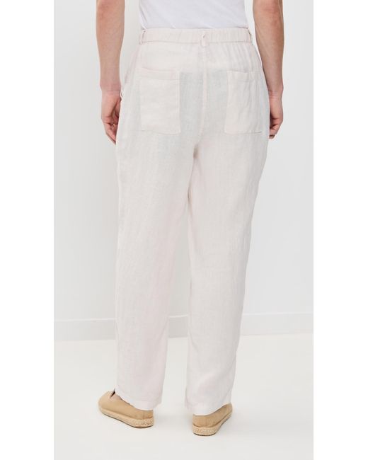Bather White Pearl Linen Leisure Pants for men