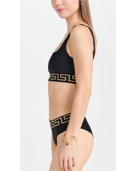 Versace Black Swim Bikini Top Lycra Vita Recycled