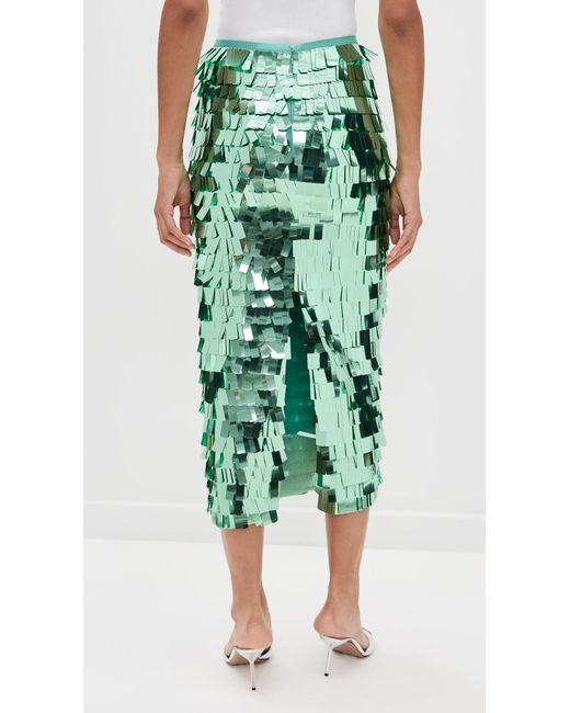 Essentiel Antwerp Green Ihoed Sequin Pencil Skirt