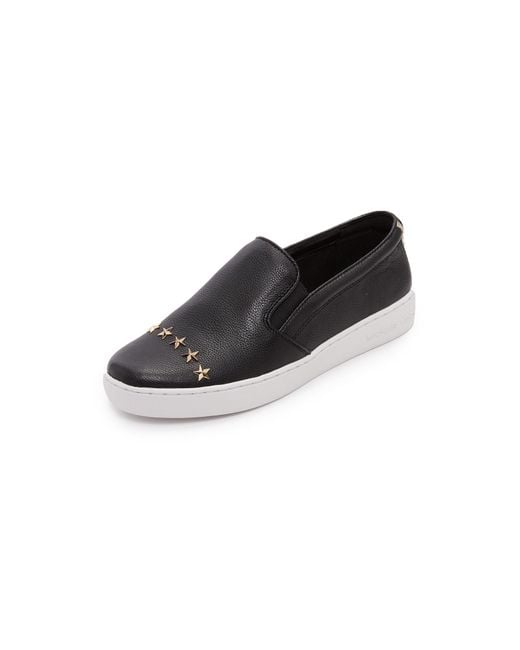 MICHAEL Michael Kors Black Keaton Star Studded Platform Slip On Sneakers