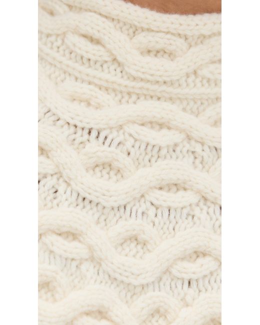 Theory White Cable Yoke Sweater