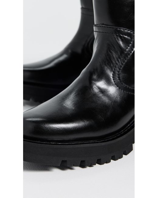 Ganni Black Studs Crinkle Oleatex Low Boots