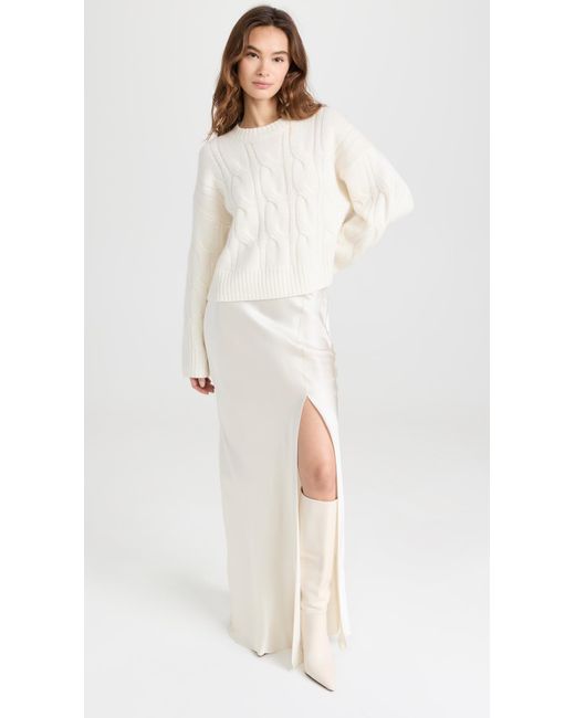 SABLYN White Cable Knit Cashmere Sweater