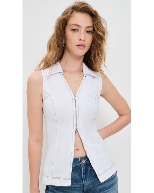 ALIGNE White Whim Denim Top