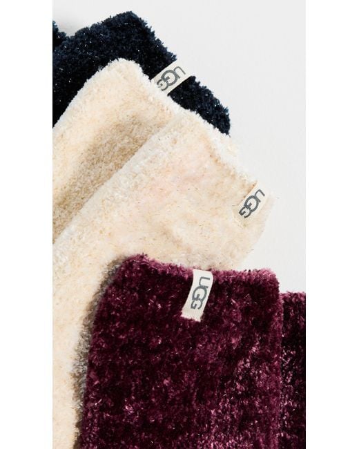 Ugg Red Leda Sparkle Socks 3 Pack